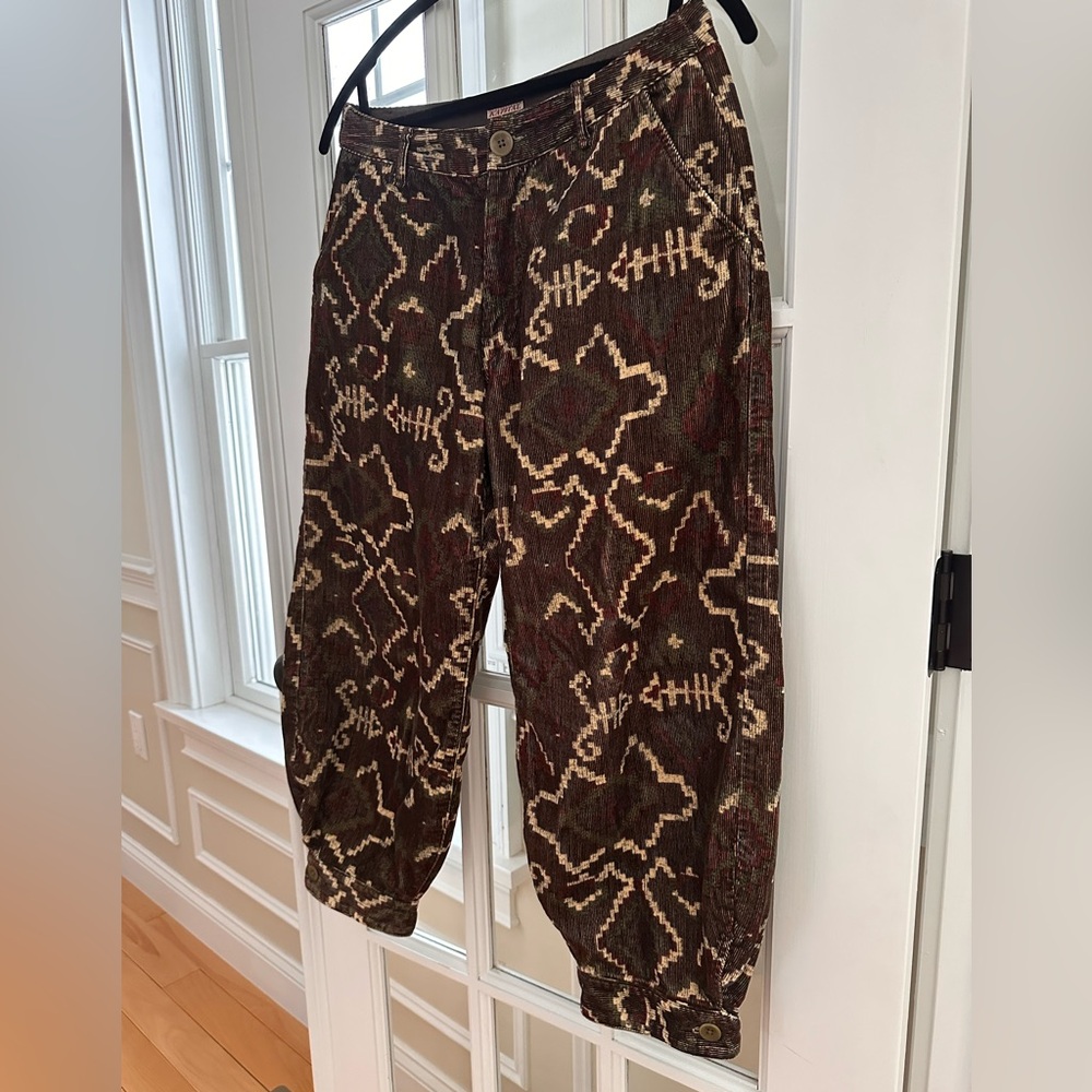 Kapital unique cropped Pants - Aztec Brown Cream Maroon Green Size 0 XS- rare